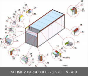 Уплотнительный резиновый профиль 3000 мм 750973 SCHMITZ CARGOBULL