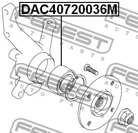 Подшипник ступицы передний SUZUKI SPLASH, IGNIS II, SWIFT IV DAC40720036M DAC40720036M FEBEST