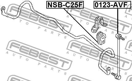 Втулка стабилизатора NISSAN SERENA C25 200­5.05-2010.11 NSB-C25F NSB-C25F FEBEST