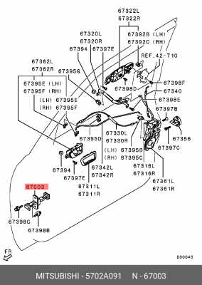 ОГРАНИЧИТЕЛЬ ПЕРЕДНЕЙ ДВЕРИ 5702A091 5702A091 MITSUBISHI