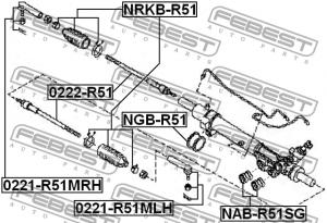 Наконечник рулевой левый NISSAN PATHFINDER R51 05- 0221-R51MLH 0221-R51MLH FEBEST