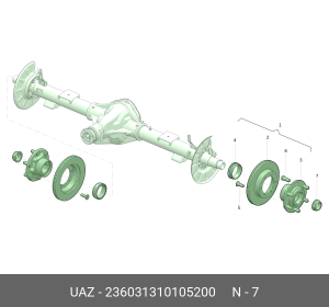 Гайка УАЗ Профи подшипника ступицы задней (ОАО УАЗ) 236031310105200 UAZ UAZ