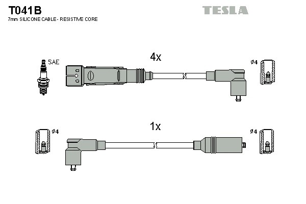 к-кт проводов!\ Skoda Octavia 1.6i 96-04 T041B TESLA