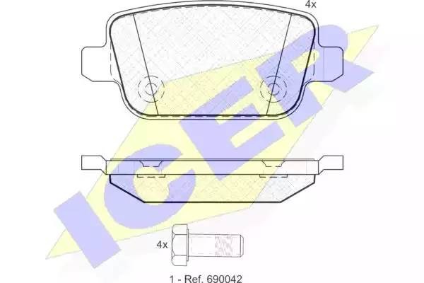 181801 колодки дисковые задние !\ Landrover Freelander 2 2.2TD4/3.2 06> 181801 ICER