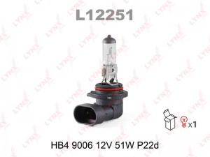 HB4 12V-51W Стандартная, P22d L12251 LYNXAUTO