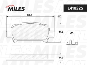 Колодки тормозные задние (без датчика) (Смесь Low-Metallic) (SUBARU FORESTER 97- E410225 MILES