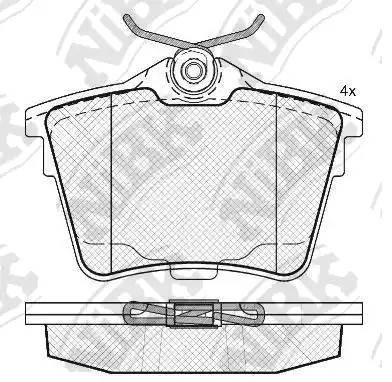 Колодки тормозные PEUGEOT 407 (04-10) CITROEN C5 (08-) задние (4шт.) NIBK PN0468 NIBK