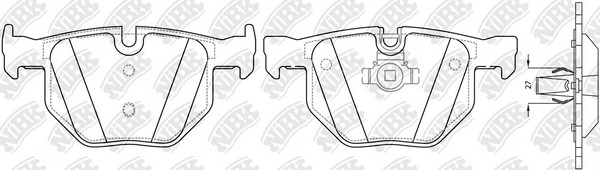 Колодки тормозные BMW 3 (E90),5 (E60) (1.8/3.0) (03-) задние (4шт.) NIBK PN0093 NIBK