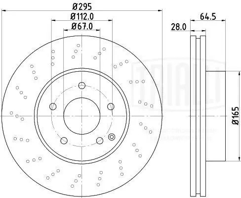 Диск торм. Mercedes C (W204) (07-) перед. d=295 AMG (DF 150113)  2шт DF 150113 TRIALLI