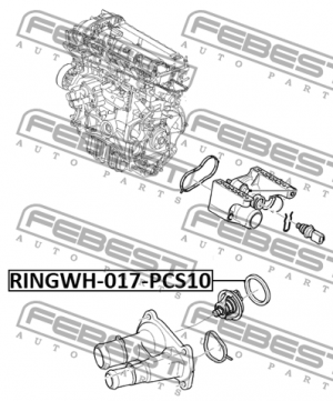 Прокладка FORD Fiesta,Focus,Fusion,Mondeo (1.4/1.6) термостата FEBEST RINGWH-017-PCS10 FEBEST