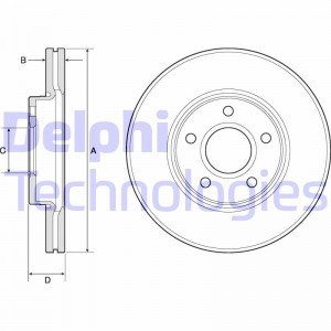 Диск тормозной передний FORD FOCUS II/III BG3868C BG3868C DELPHI