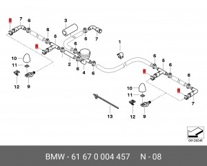 61670004457 Скоба шлангопровода ! \BMW 3' E46, 5' E39, X3 E83, X5 E53 61 67 0 004 457 BMW