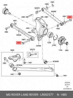 болт! М14x105\ Land Rover Freelander/Range Rover/Range Rover Sport 12-18 LR002577 LAND ROVER