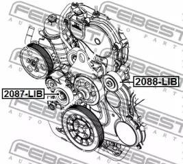 Ролик натяжной JEEP LIBERTY II 2008-2013 2087-LIB 2087-LIB FEBEST