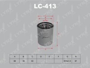 фильтр масляный!\ Ford Probe 88-98, Nissan Maxsima 2.0/2.2/3.0 9 LC-413 LYNXAUTO