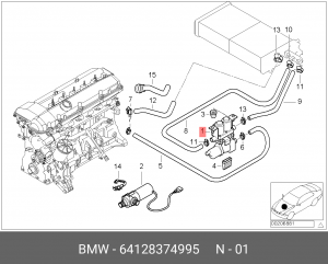 клапан отопителя!\ BMW E39/E38/E53 all 64 12 8 374 995 BMW