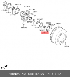 Гайка поворотного кулака AERO-SPACE 518118A100 HYUNDAI KIA