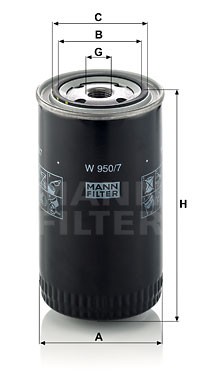 Фильтр масляный W950/7 W 950-7 MANN FILTER