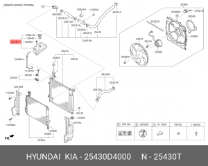 Бачок расширительный KIA Optima (16-) OE 25430D4000 HYUNDAI KIA