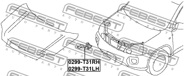 Петля капота правая 0299-T31RH FEBEST