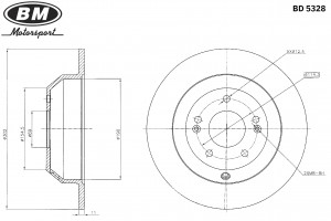 Диск тормозной задний 302X11MM 5/114,3(1шт.) BD5328 BD5328 BM MOTORSPORT