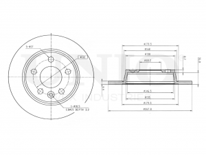 Диск тормозной задний BRD-20285 UNIO