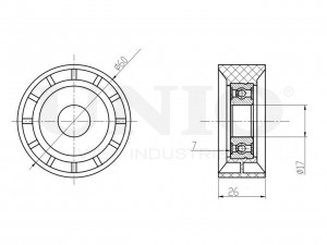 Ролик натяжной приводного ремня TNS-10020 UNIO