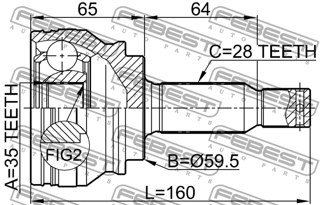 ШРУС 0410-CW5 0410-CW5 FEBEST