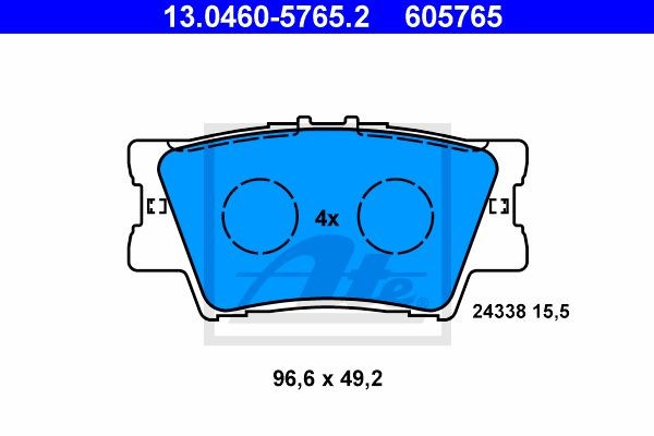 13.0460-5765.2 PGD1212C=1231 00 [0446633160] !колодки дисковые з.\ Toyota RAV4 2 13.0460-5765.2 ATE