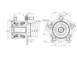 Ступица задняя (с ABS) HUB-20068 UNIO