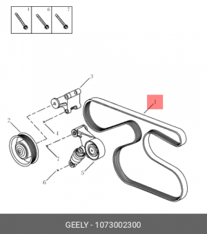 Ремень приводной 2,02,4 7PK1955 (1016050431) (ЦС) 1073002300 1073002300 GEELY
