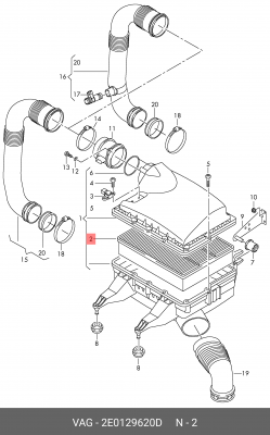 Фильтр воздушный VW Crafter (2.5/3.0/3.5 D) OE 2E0 129 620 D VAG