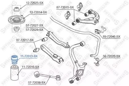 Отбойник амортизатора MITSUBISHI RVR (91-97) заднего (1шт.) STELLOX 11-72013-SX STELLOX