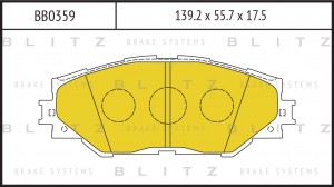 Колодки тормозные дисковые передние TOYOTA Corolla/Auris/RAV4 05- BB0359 BB0359 BLITZ