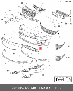 НИЖНЯЯ ПАНЕЛЬ БАМПЕРА / OPEL ASTRA-J 13368661 OPEL
