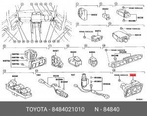кнопка открывания багажника!\ Toyota Caldina 1.8-2.0D, Lexus GS 3.0D 05> 84840-21010 TOYOTA