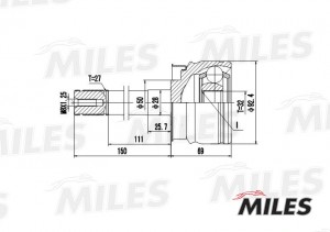 ШРУС наружный NISSAN TERRANO 2.7TD 94- (GKN 304912) GA20339 GA20339 MILES