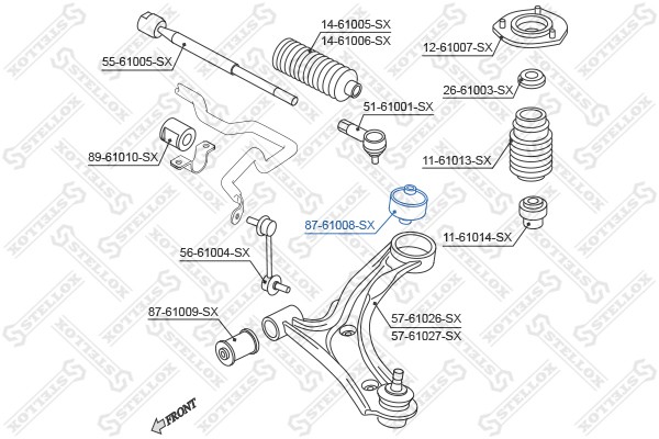 сайлентблок рычага зад.!\ Suzuki Liana 01> 87-61008-SX STELLOX