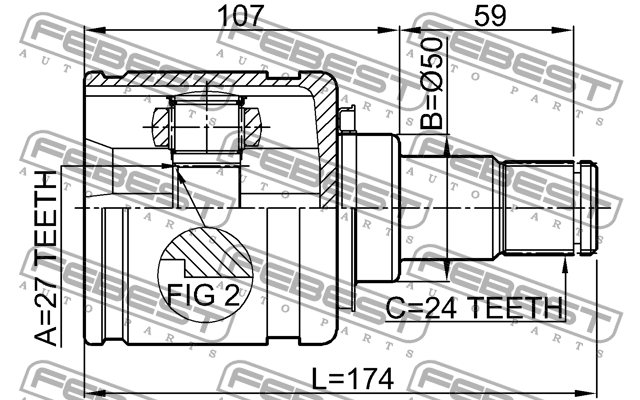 ШРУС внутр левый TOYOTA CAMRY ACV40/GSV40 (2006- ) 0111-GSV40LH 0111-GSV40LH FEBEST