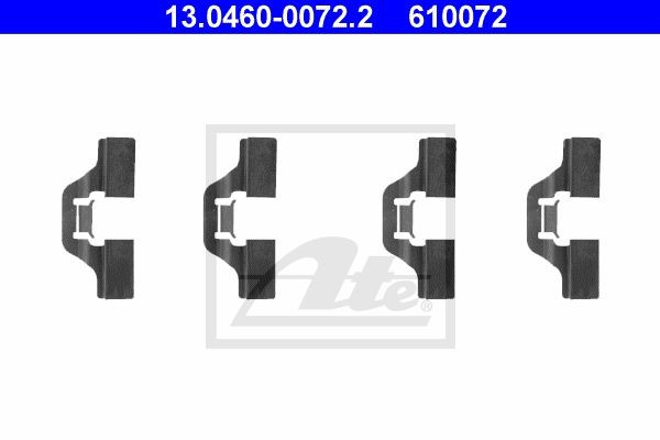 Монтажный комплект дисковых тормозных колодок 13.0460-0072.2 ATE