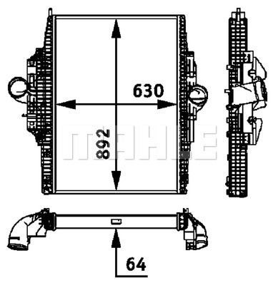 Интеркулер 630*892*64 MB Axor CI 116 000P MAHLE KNECHT