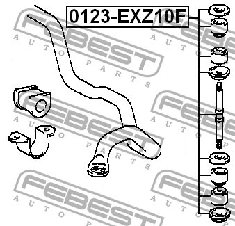 Тяга стабилизатора передняя TOYOTA LAND CRUISER 70, COROLLA E10/E11 0123-EXZ10F 0123-EXZ10F FEBEST