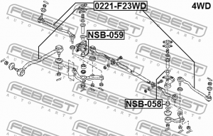 Наконечник рулевой 0221-F23WD 0221-F23WD FEBEST