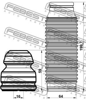 Пыльник передн амортизатора с отбойником комплект HONDA JAZZ 2009-2012 HYSHB-IX2 HYSHB-IX20F-KIT FEBEST
