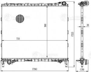 Радиатор охл. для а м Land Rover Range Rover IV (12-) Range Rover Sport II (13-) LRC 10170 LUZAR