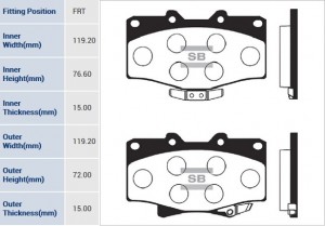 Колодки тормозные TOYOTA Land Cruiser (J80,J90),4Runner,Hilux передние (4шт.) SA SP1420 SANGSIN