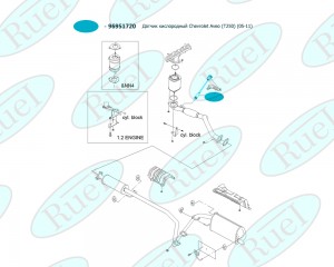 Датчик кислородный Chevrolet Aveo (T250) (05-11) (10013160/191119/0492464, Китай RUEI0407 RUEI