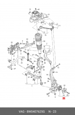 Подшипник ступицы VW Touareg (18-) передней OE 8W0 407 625 G VAG