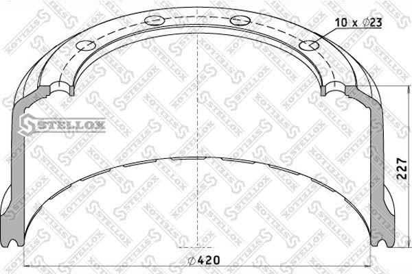 торм.барабан !420x180/194 H=227 d=300/335 n10x23 \SAF SK RS/RLS 9042 85-00046-SX STELLOX