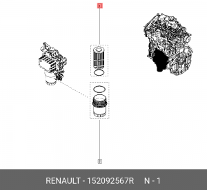 Фильтр масляный Renault 152092567R 152092567R RENAULT